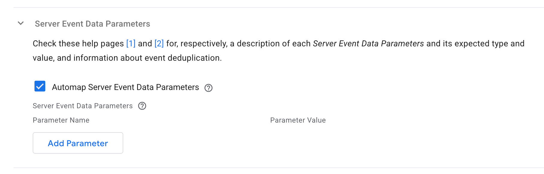 Server Event Data Parameters