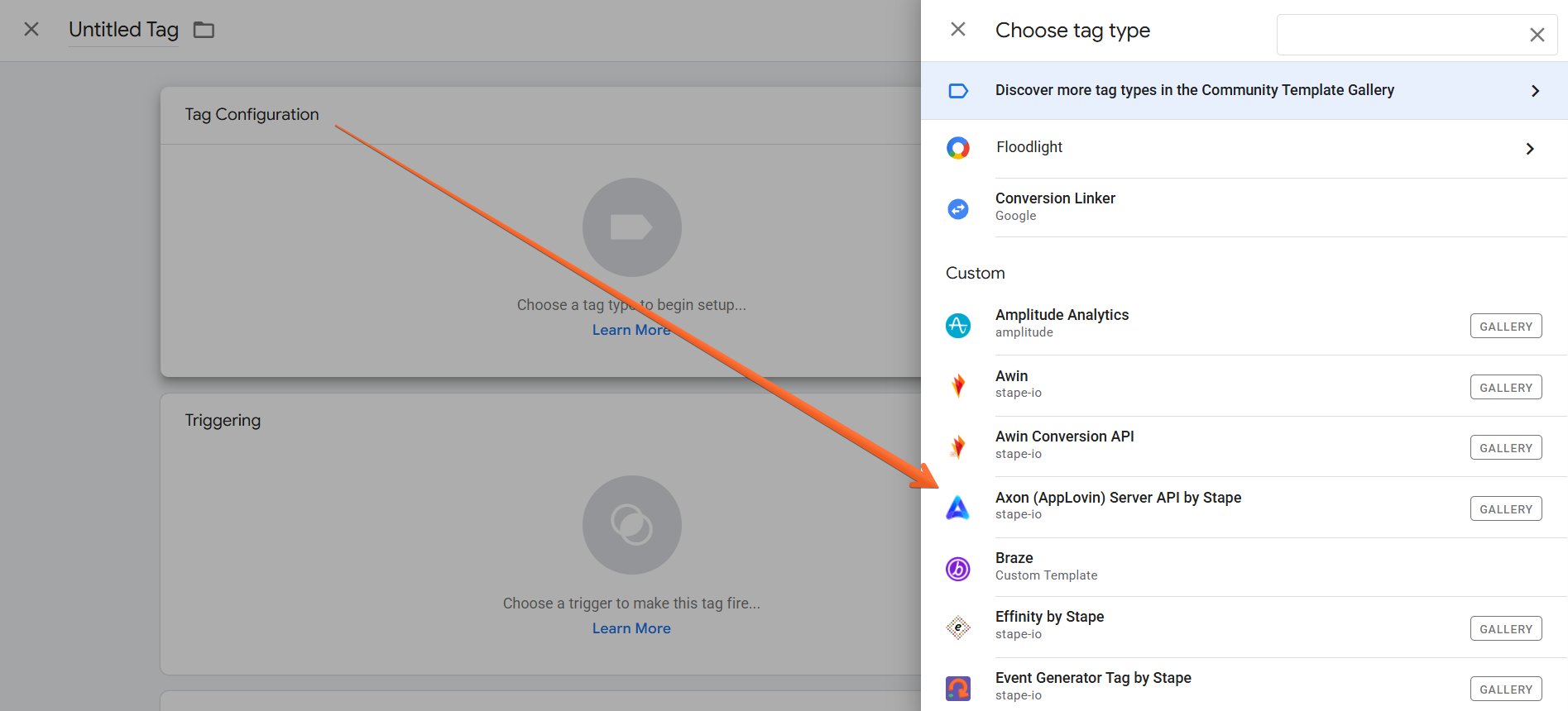 Create the Axon tag