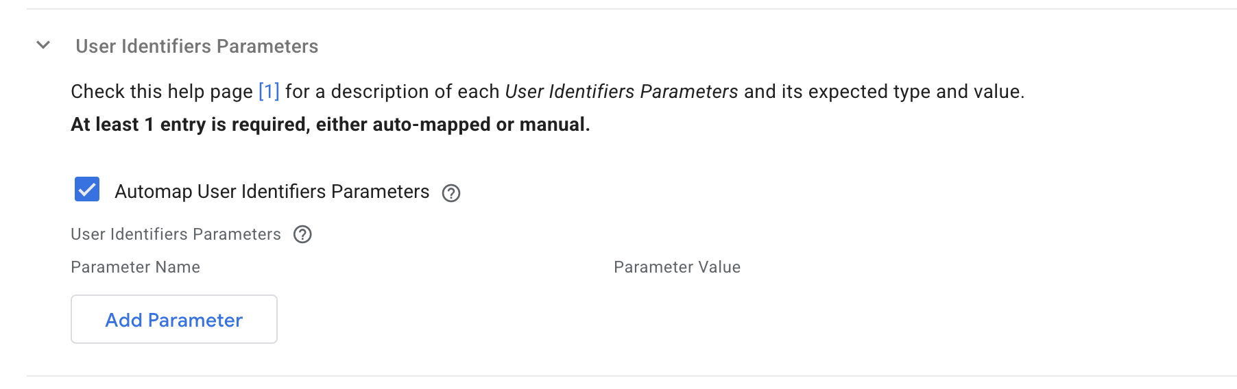 User Identifiers Parameters