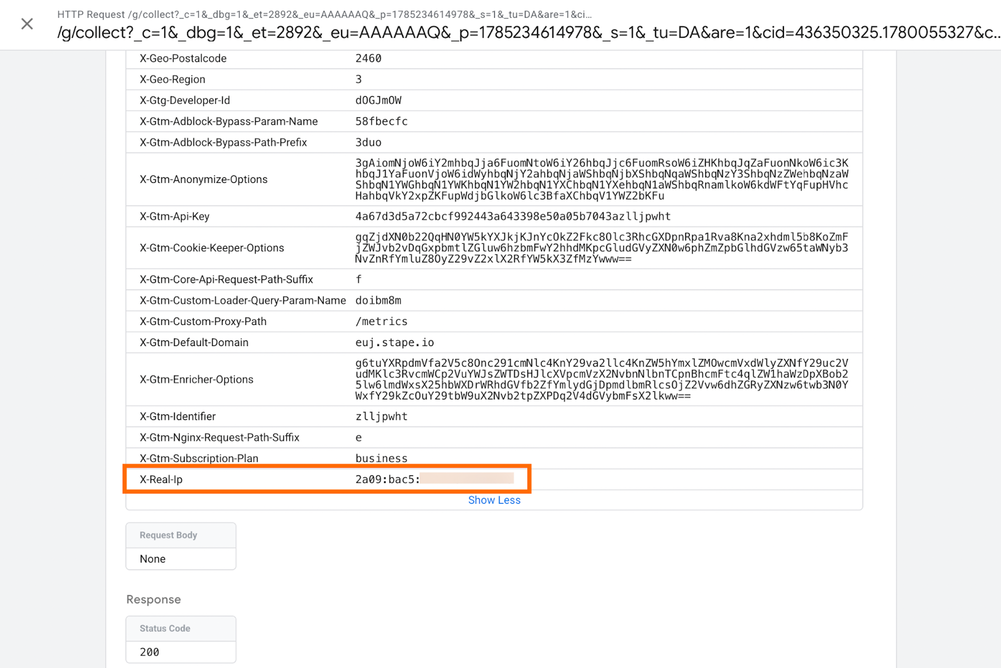 X-Real-IP value