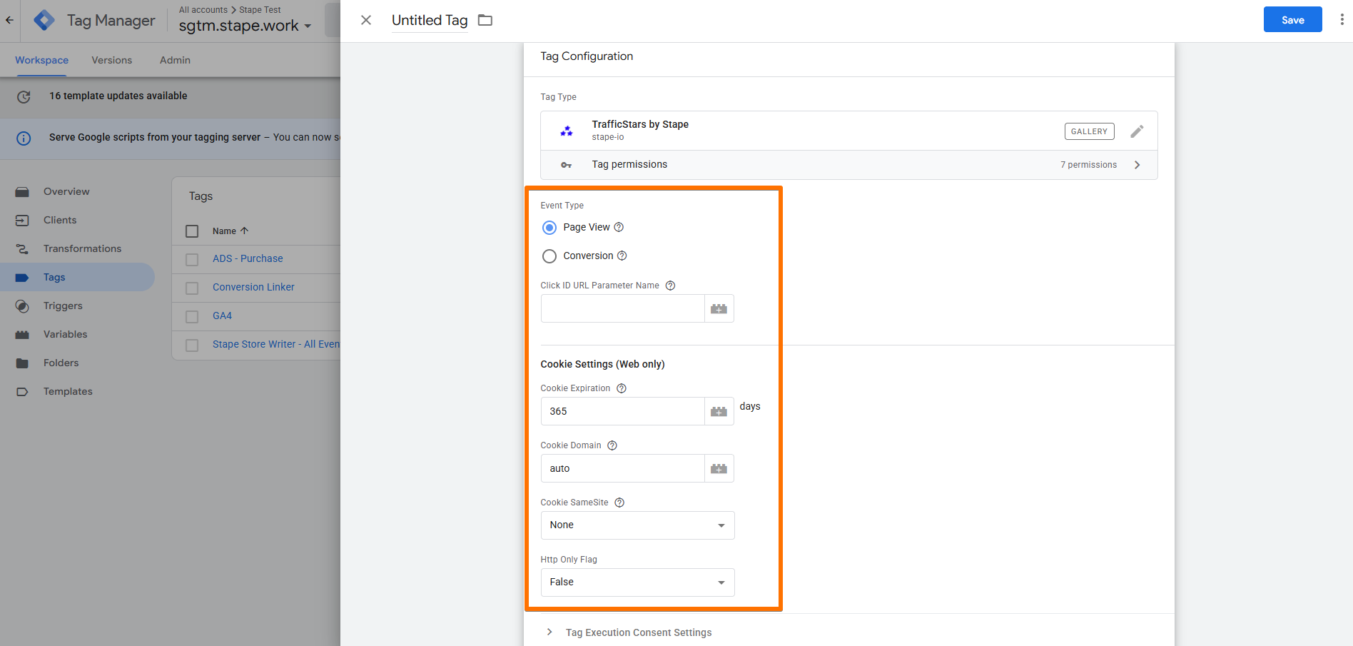 Page View setup