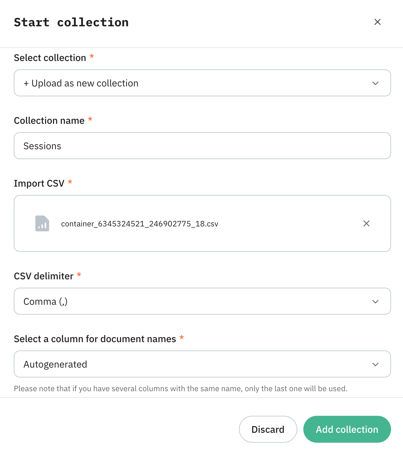 Click Add collection
