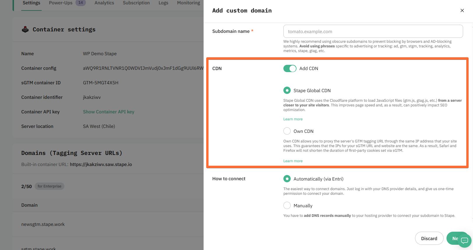 CDN toggle
