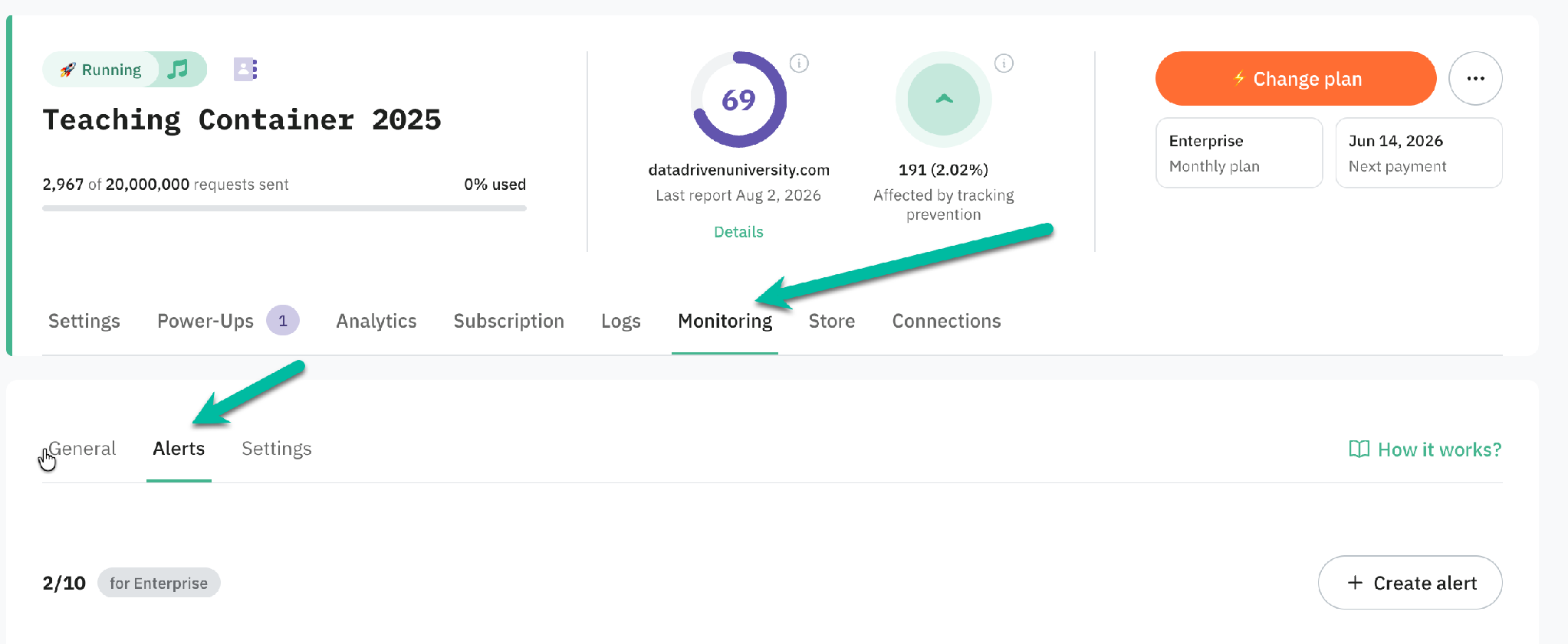 Where to create alerts