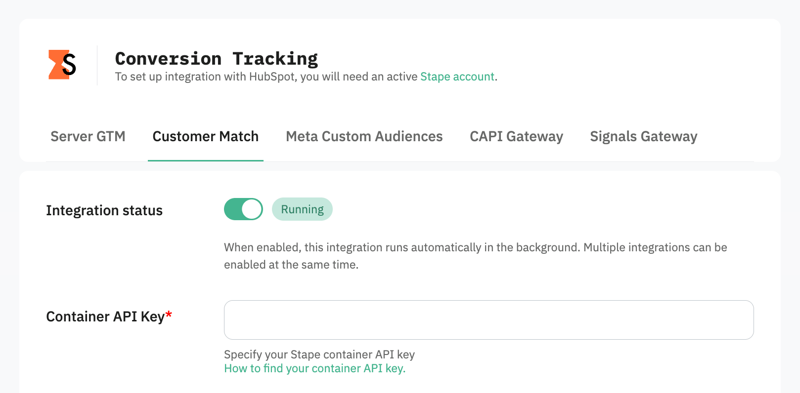 Stape and Google Ads account data