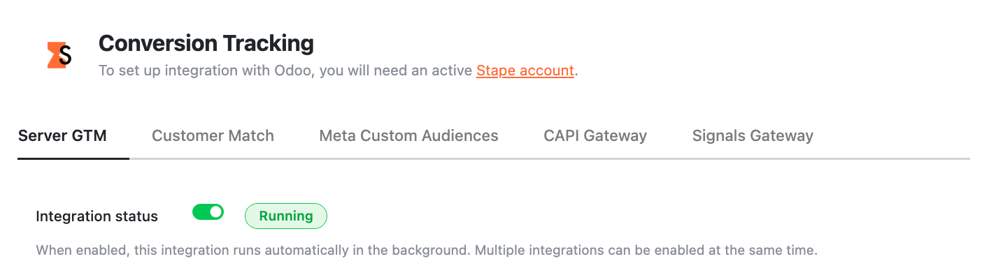 Stape account data