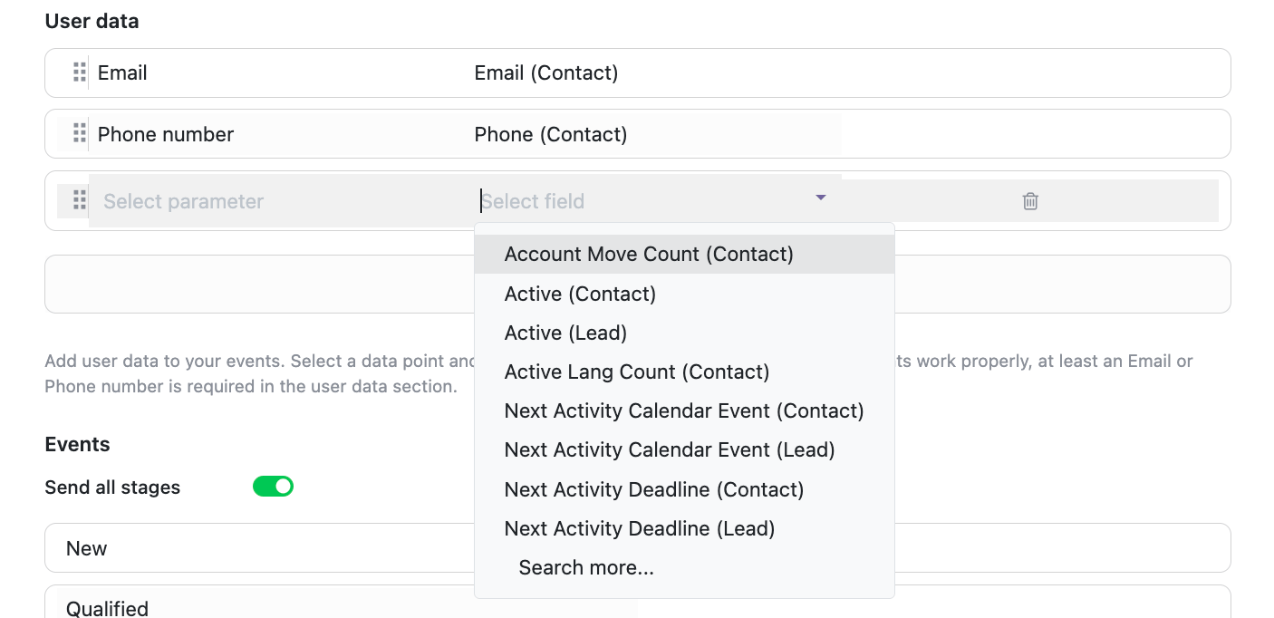 Odoo CRM fields