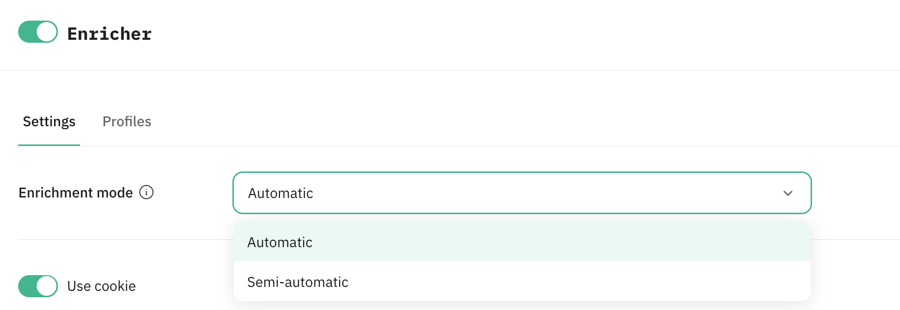 Enricment modes