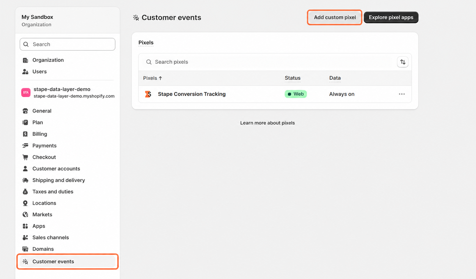 Customer events in Shopify