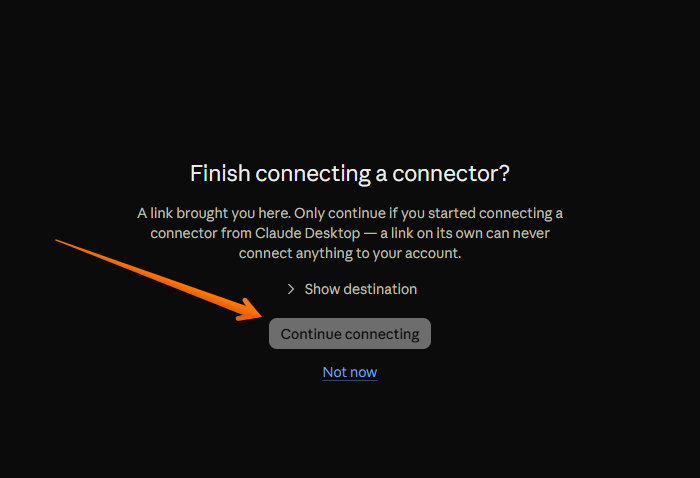 Continue connecting